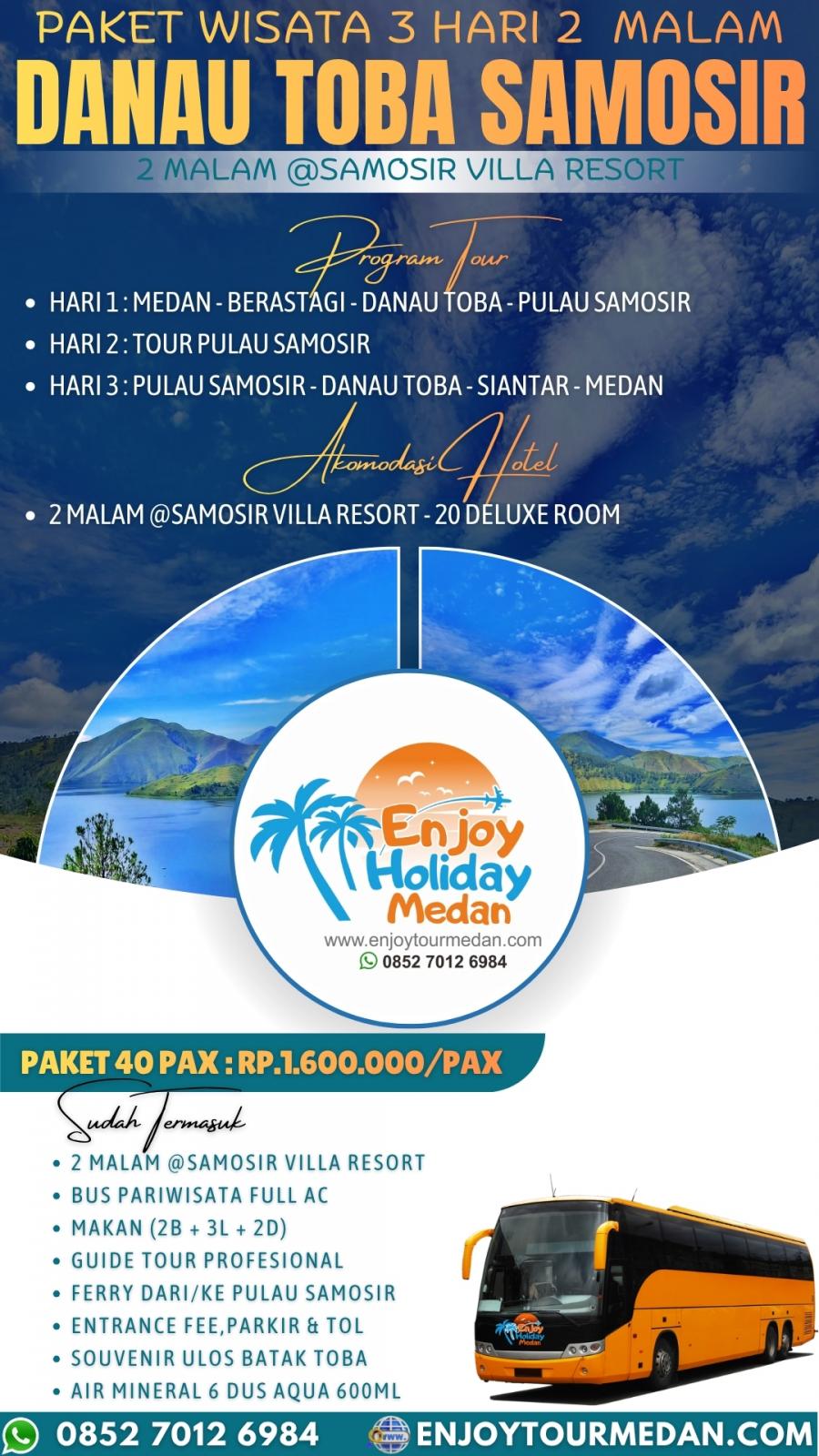 3D2N Medan Lake Toba Berastagi Tour Package