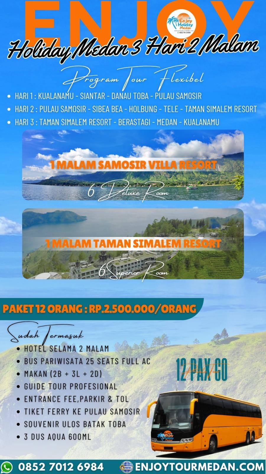 3D2N Medan Lake Toba Tour Package