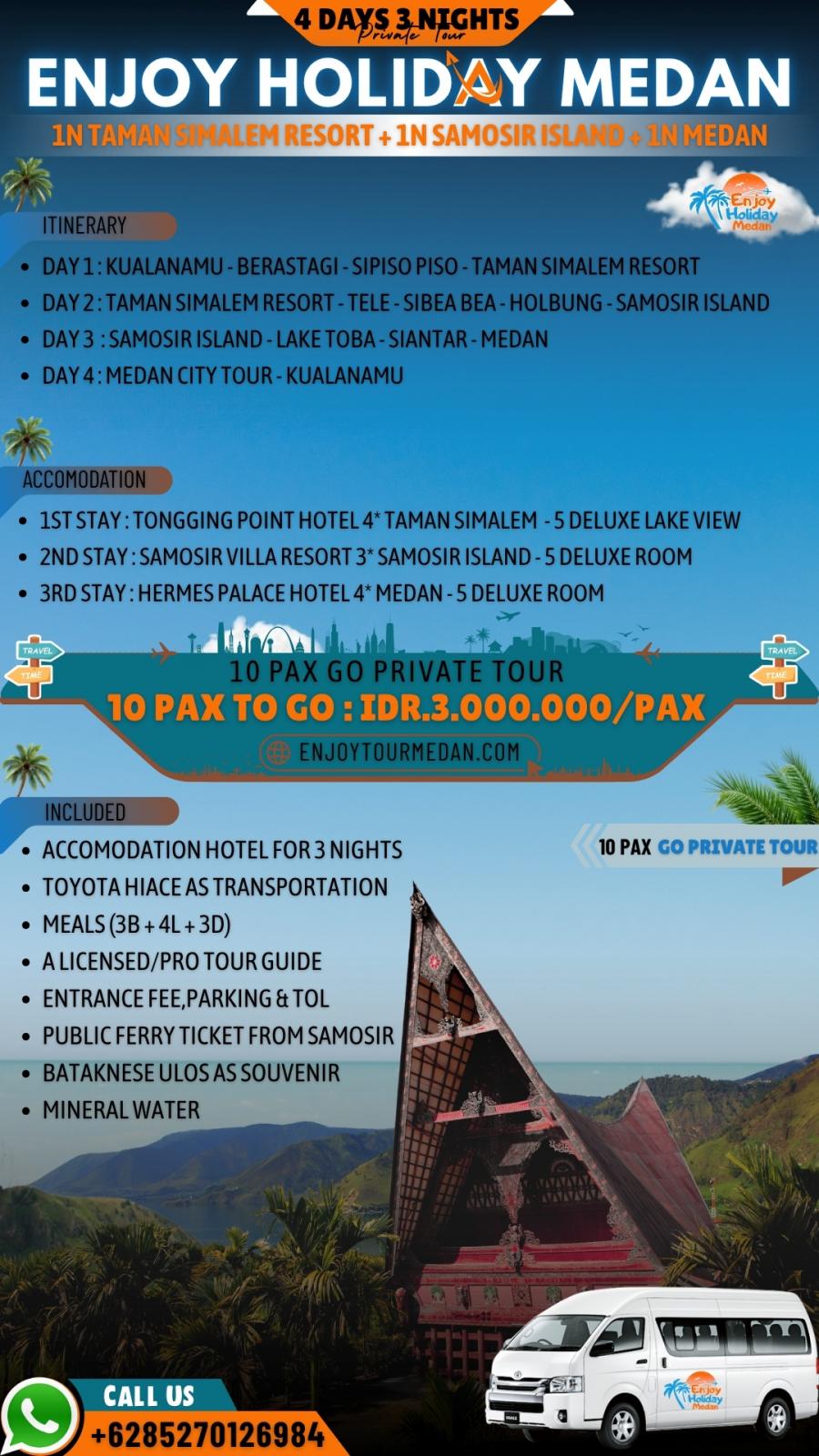 Lake Toba Tour Package 3D2N